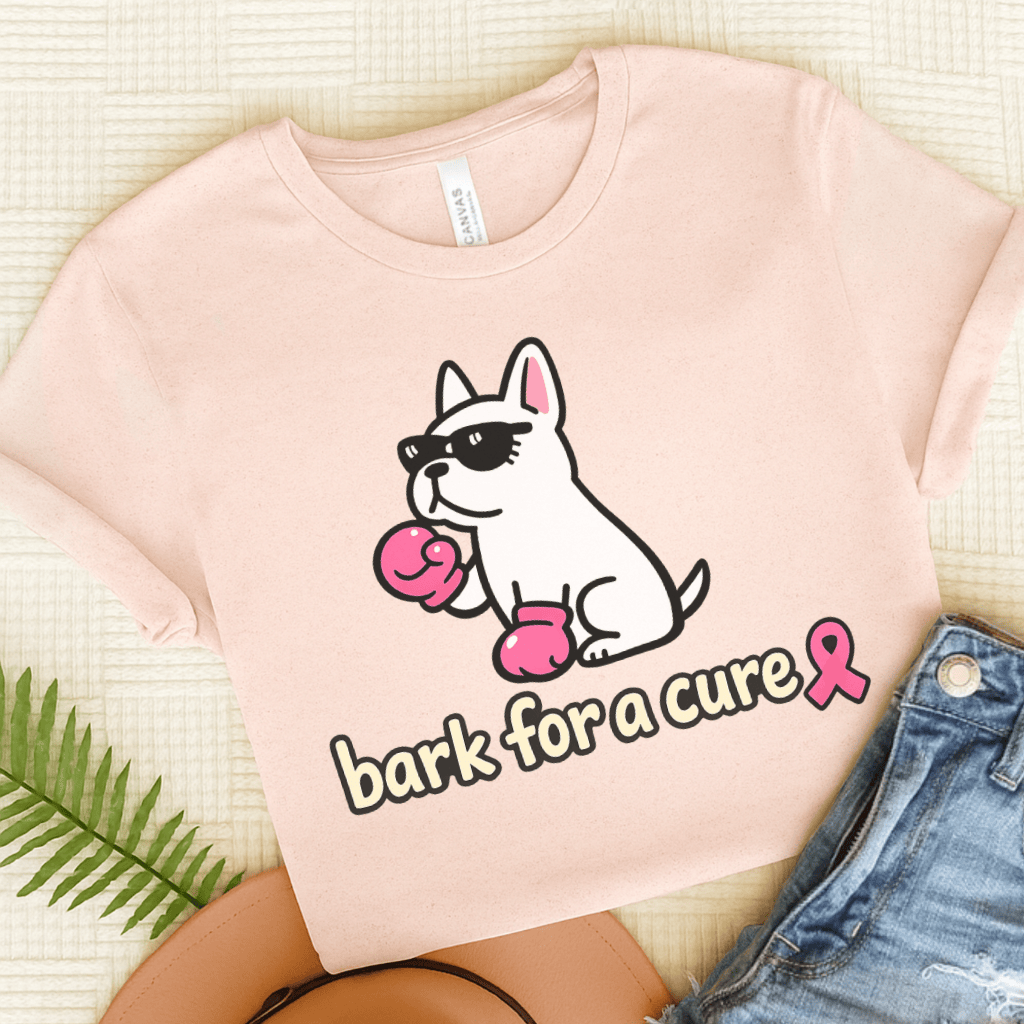 White French Bulldog Fight Cancer Unisex TShirt Soft Pink