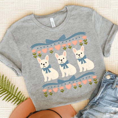 White French Bulldog Grandma TShirt Athletic Heather
