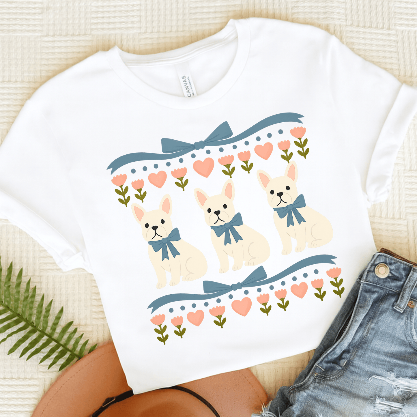 White French Bulldog Grandma TShirt White