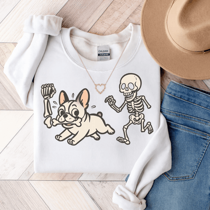 Printify Sweatshirt S / White White French Bulldog Grave Robber Sweatshirt