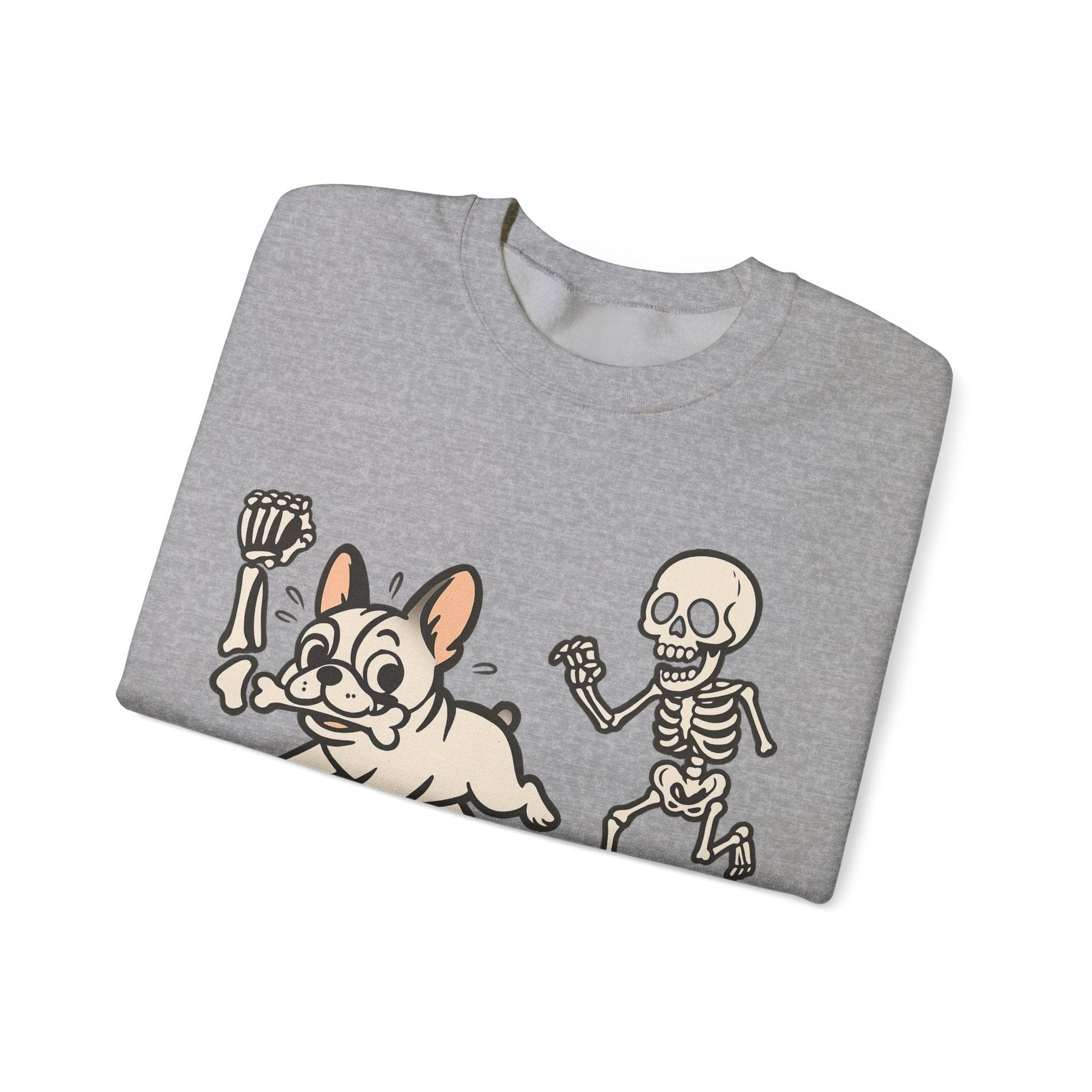 Printify Sweatshirt White French Bulldog Grave Robber Sweatshirt