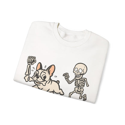 Printify Sweatshirt White French Bulldog Grave Robber Sweatshirt
