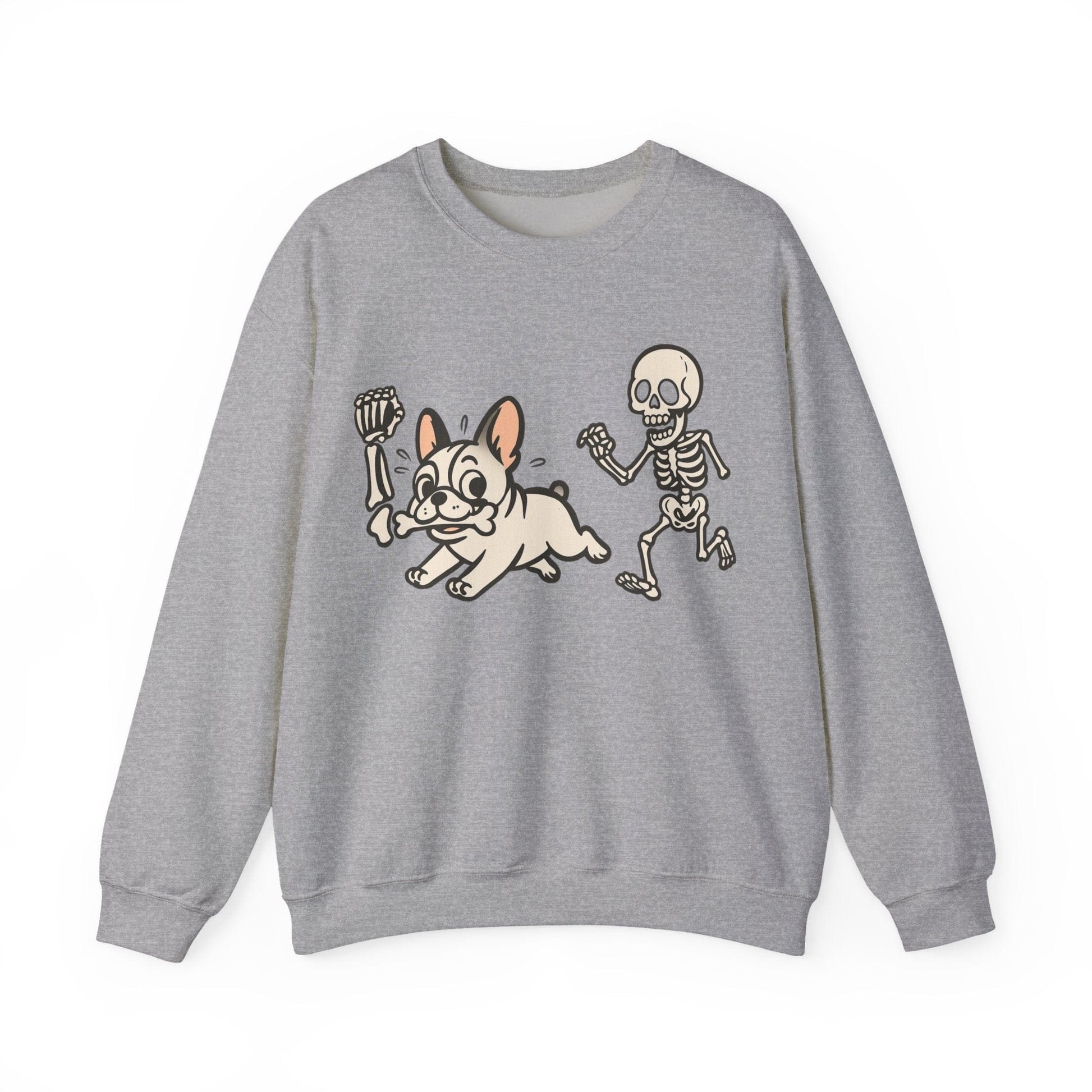 Printify Sweatshirt White French Bulldog Grave Robber Sweatshirt
