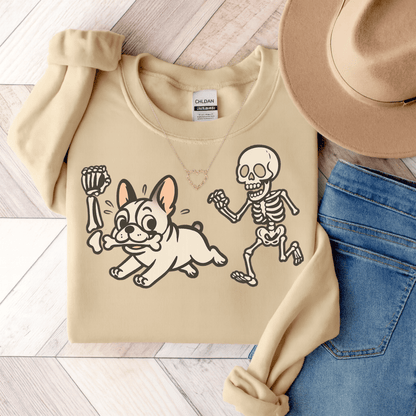 Printify Sweatshirt S / Sand White French Bulldog Grave Robber Sweatshirt