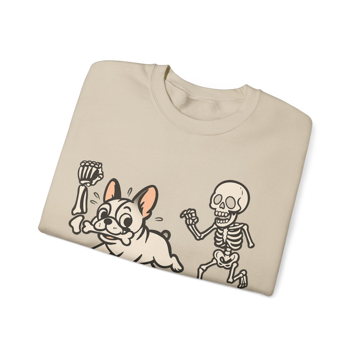 Printify Sweatshirt White French Bulldog Grave Robber Sweatshirt