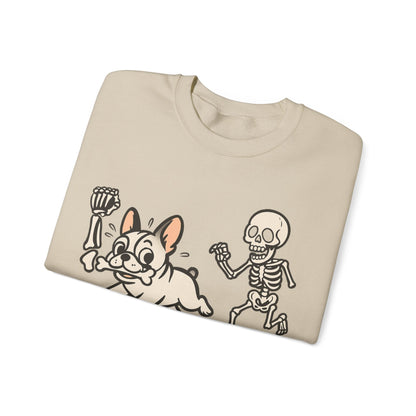 Printify Sweatshirt White French Bulldog Grave Robber Sweatshirt