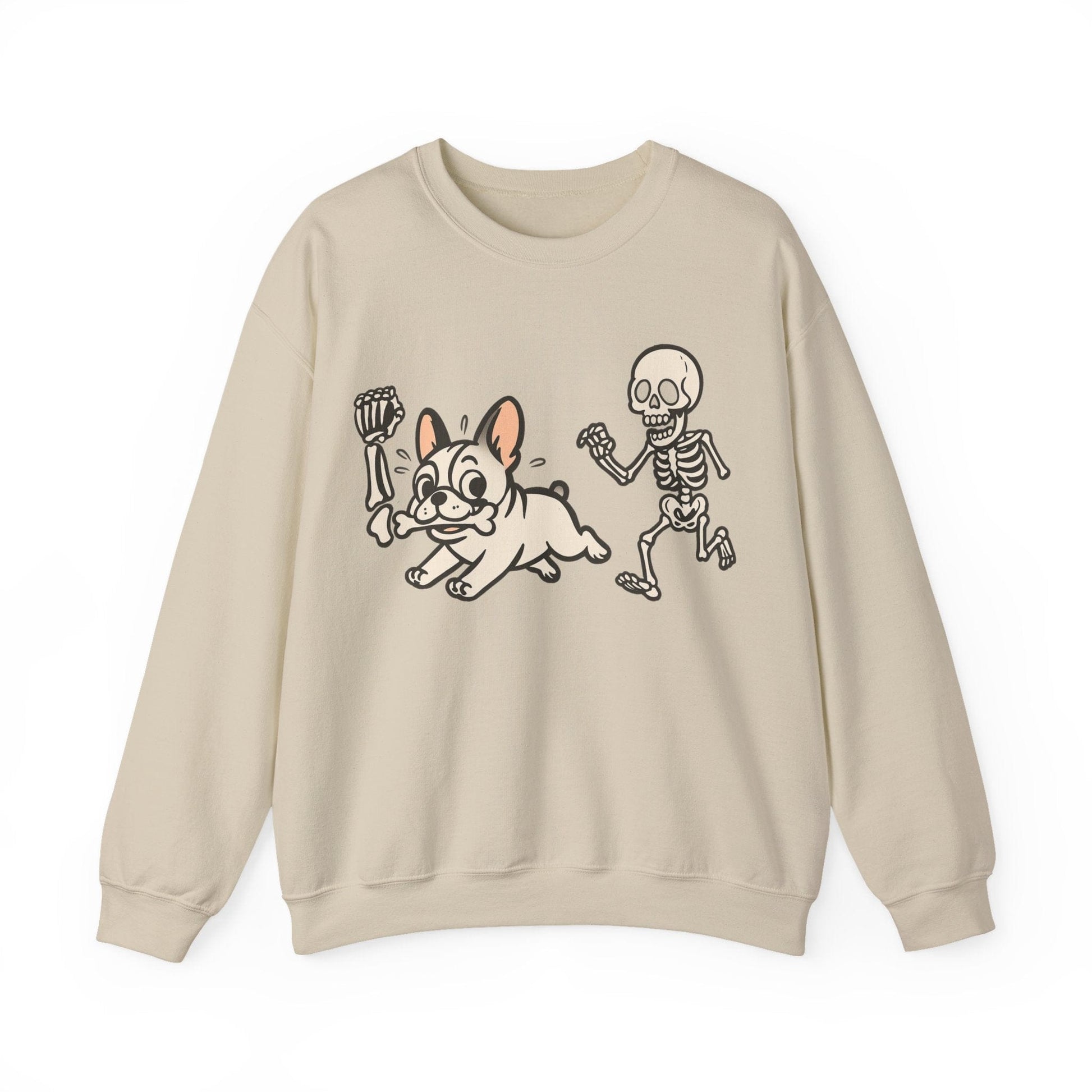 Printify Sweatshirt White French Bulldog Grave Robber Sweatshirt