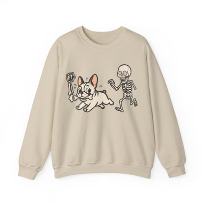 Printify Sweatshirt White French Bulldog Grave Robber Sweatshirt