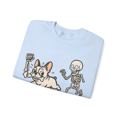 Printify Sweatshirt White French Bulldog Grave Robber Sweatshirt