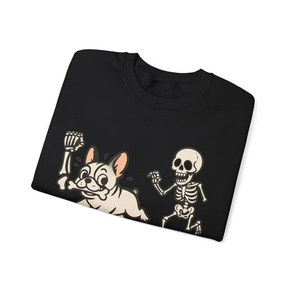 Printify Sweatshirt White French Bulldog Grave Robber Sweatshirt