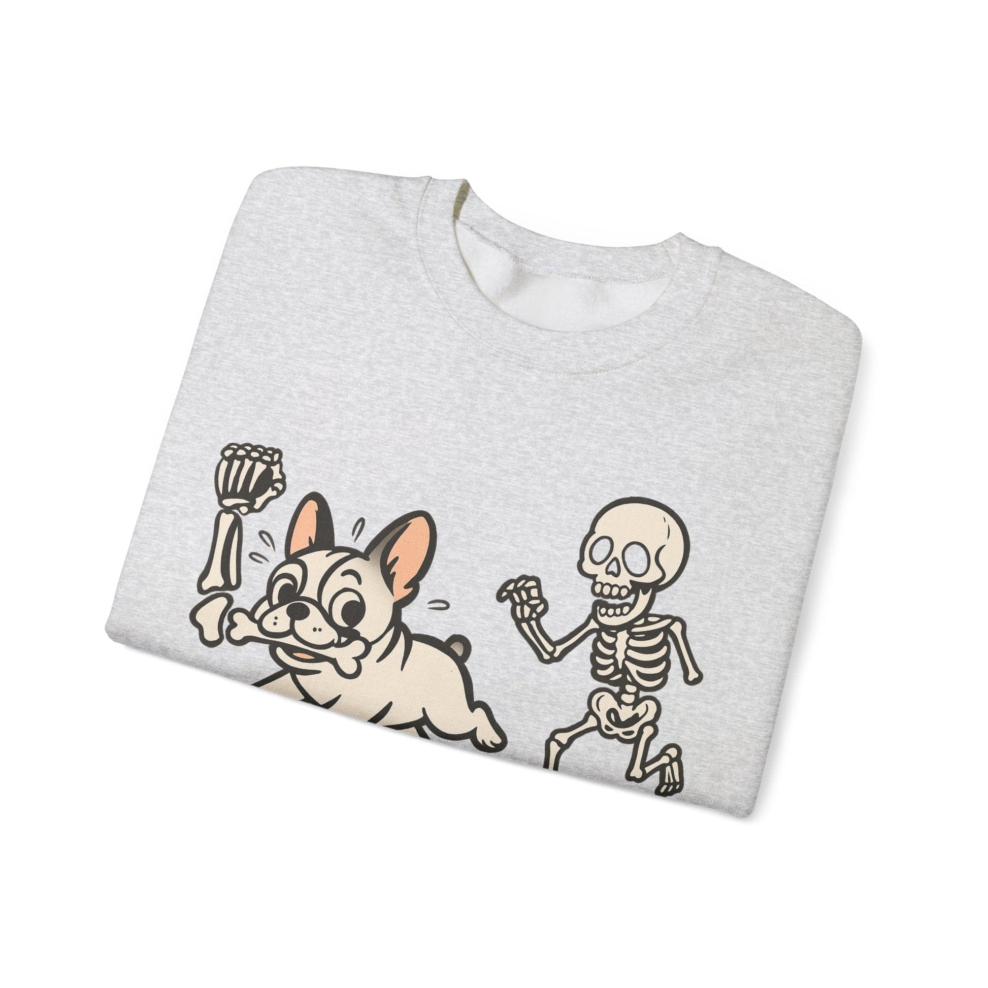 Printify Sweatshirt White French Bulldog Grave Robber Sweatshirt