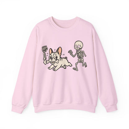 Printify Sweatshirt White French Bulldog Grave Robber Sweatshirt