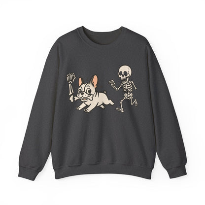 Printify Sweatshirt White French Bulldog Grave Robber Sweatshirt