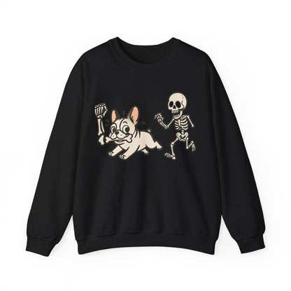 Printify Sweatshirt White French Bulldog Grave Robber Sweatshirt
