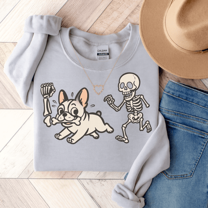 Printify Sweatshirt S / Ash White French Bulldog Grave Robber Sweatshirt