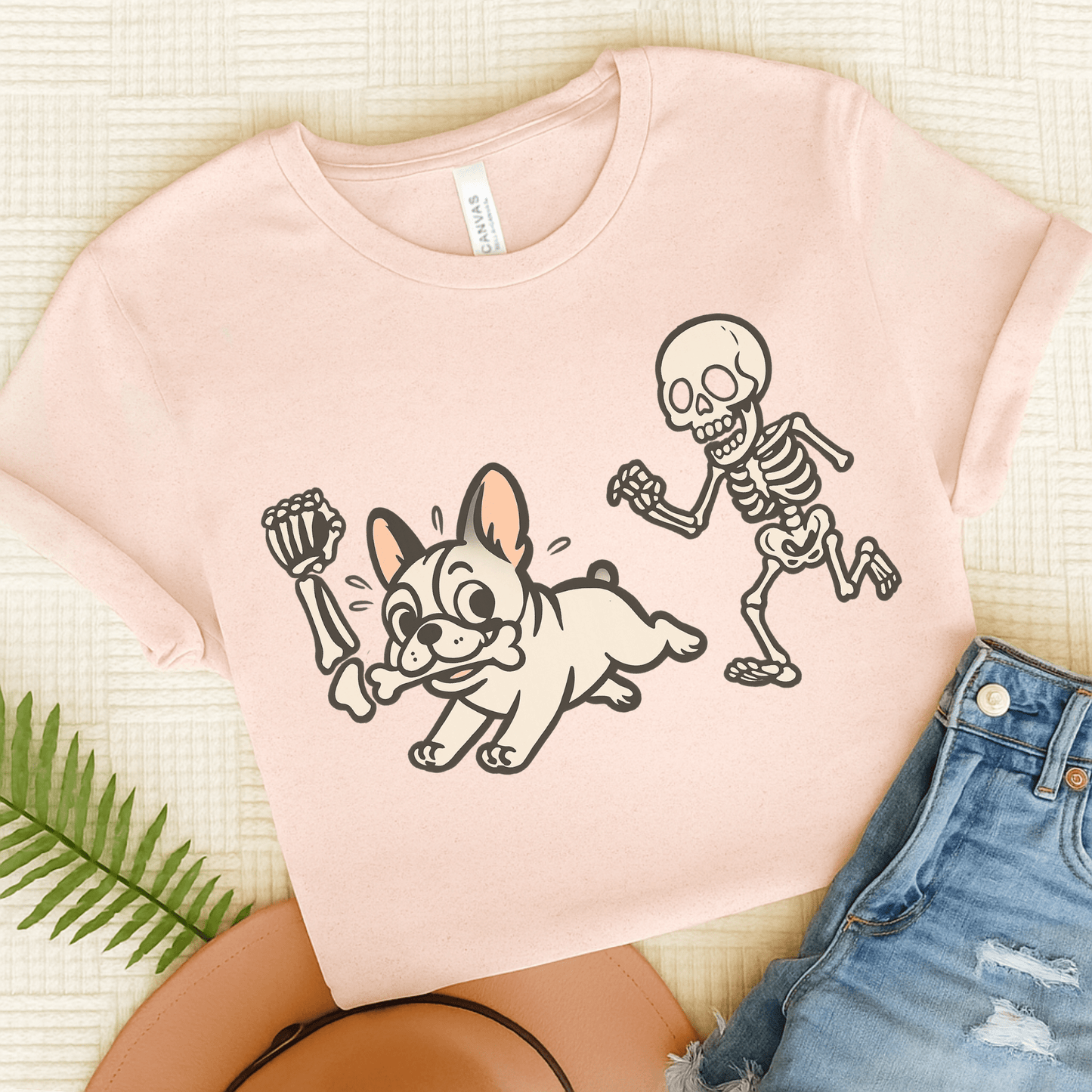 Printify T-Shirt Soft Pink / S White French Bulldog Grave Robber TShirt
