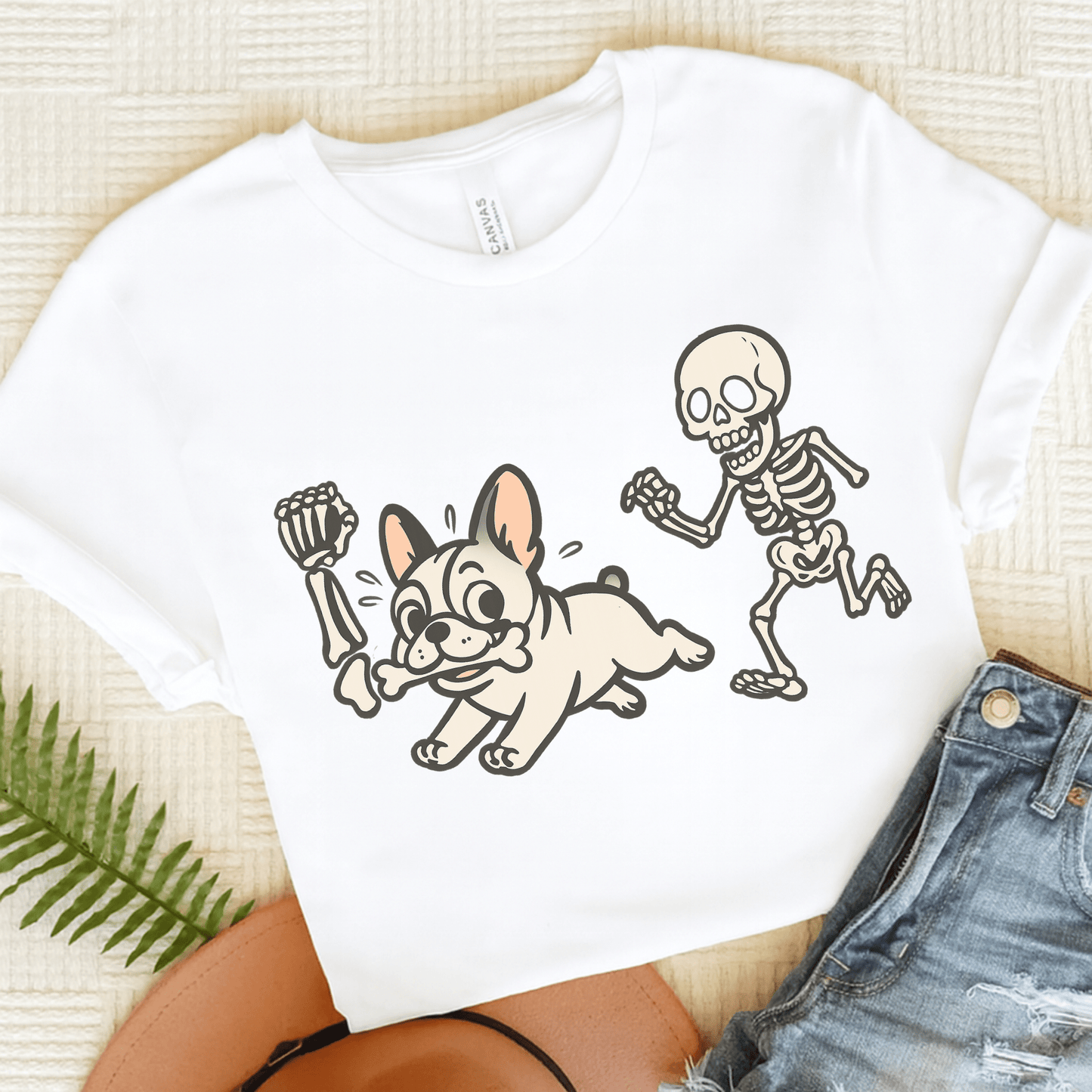 Printify T-Shirt White / S White French Bulldog Grave Robber TShirt