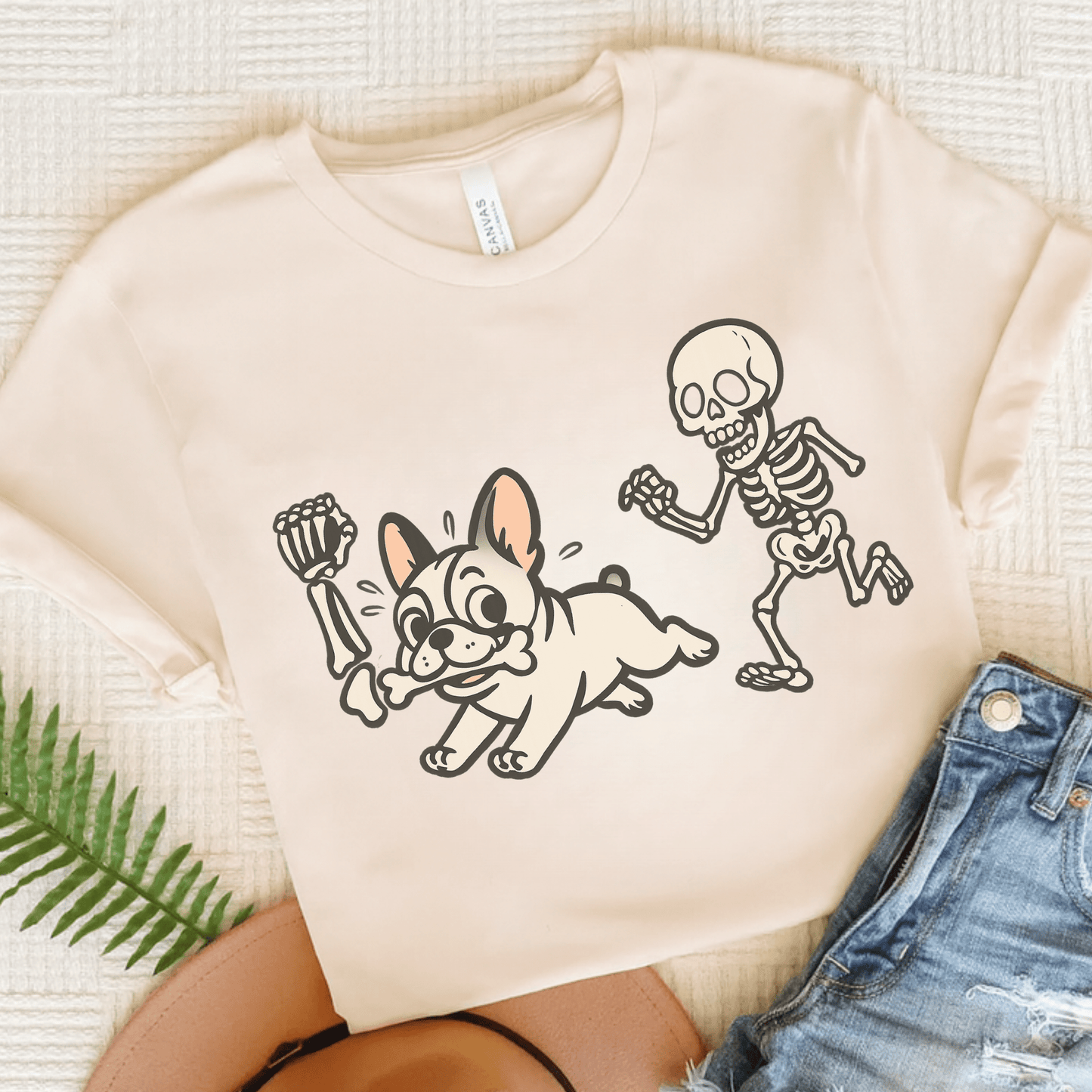 Printify T-Shirt Natural / S White French Bulldog Grave Robber TShirt