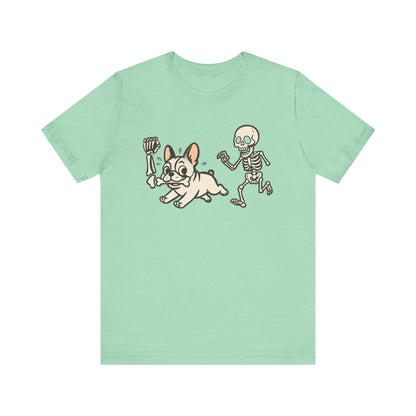 Printify T-Shirt White French Bulldog Grave Robber TShirt