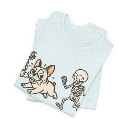 Printify T-Shirt White French Bulldog Grave Robber TShirt