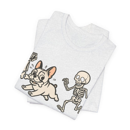 Printify T-Shirt White French Bulldog Grave Robber TShirt