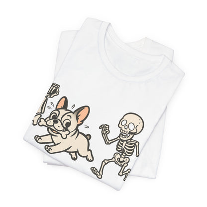 Printify T-Shirt White French Bulldog Grave Robber TShirt