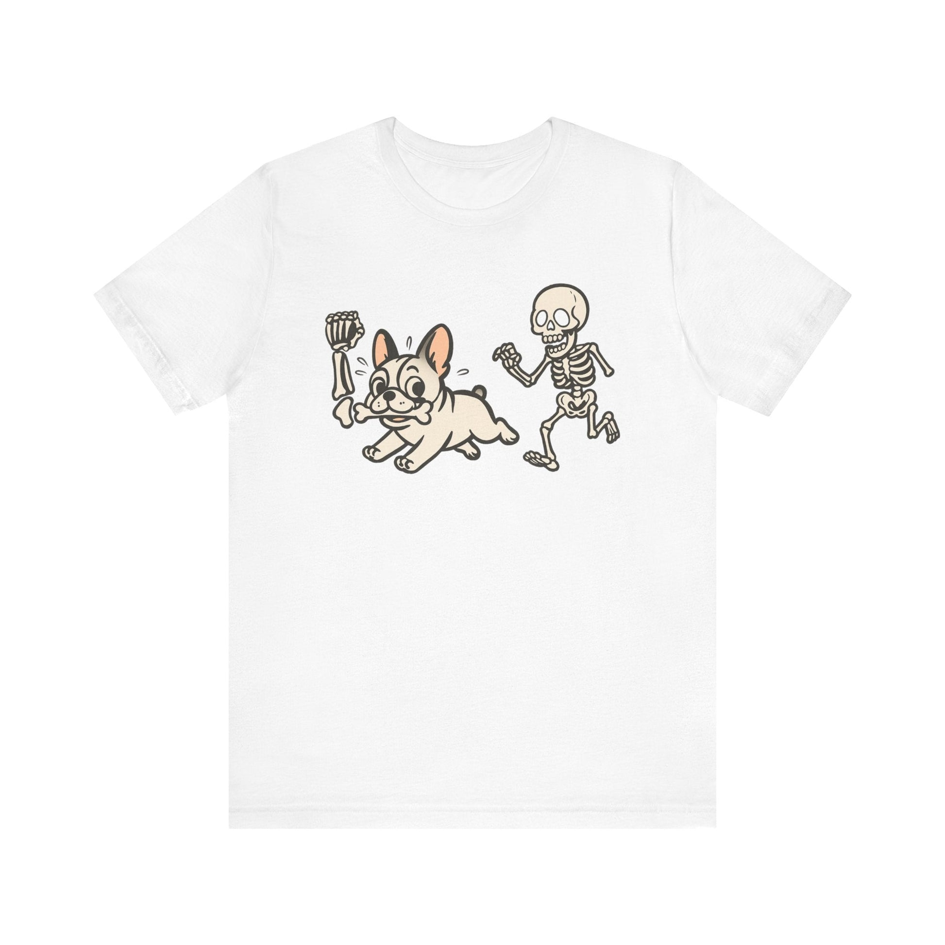 Printify T-Shirt White French Bulldog Grave Robber TShirt