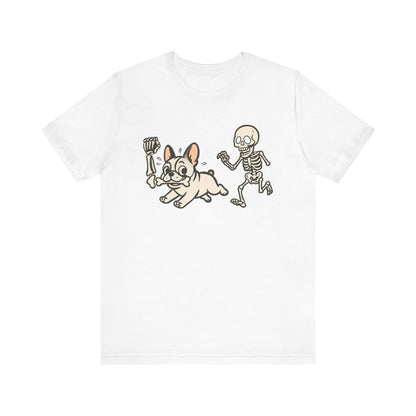 Printify T-Shirt White French Bulldog Grave Robber TShirt