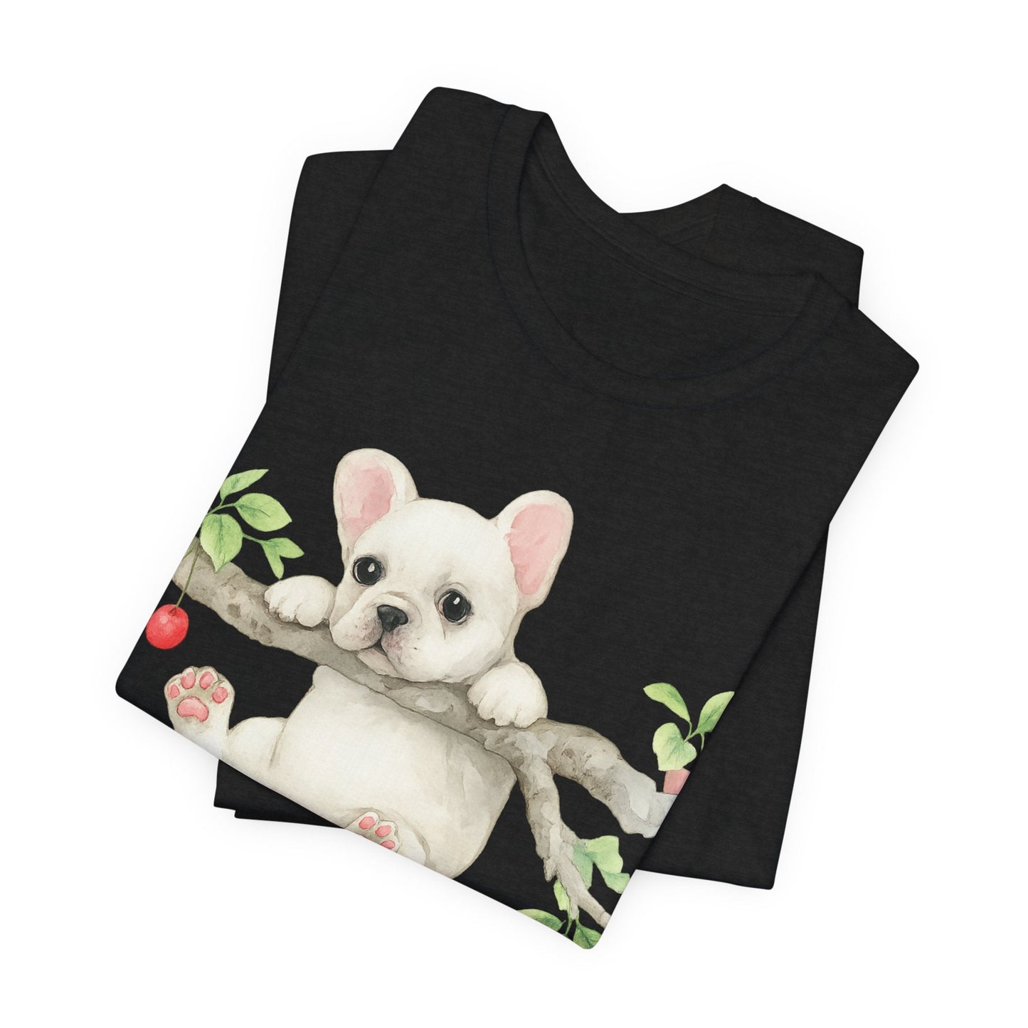 Printify T-Shirt White French Bulldog Hang In There Tshirt