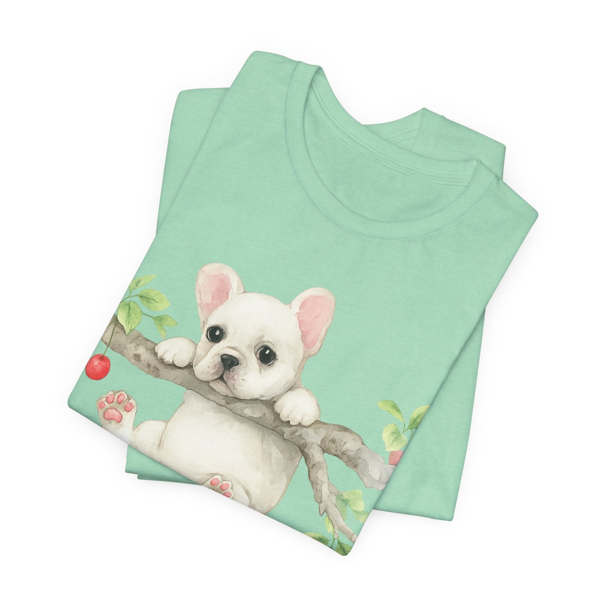Printify T-Shirt White French Bulldog Hang In There Tshirt