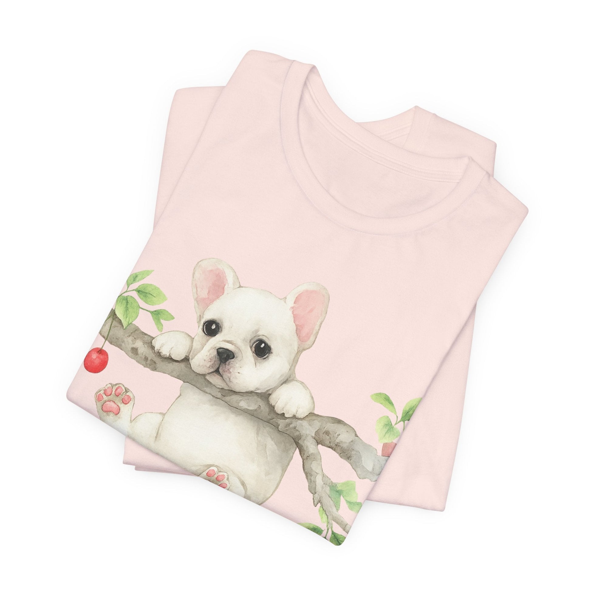 Printify T-Shirt White French Bulldog Hang In There Tshirt