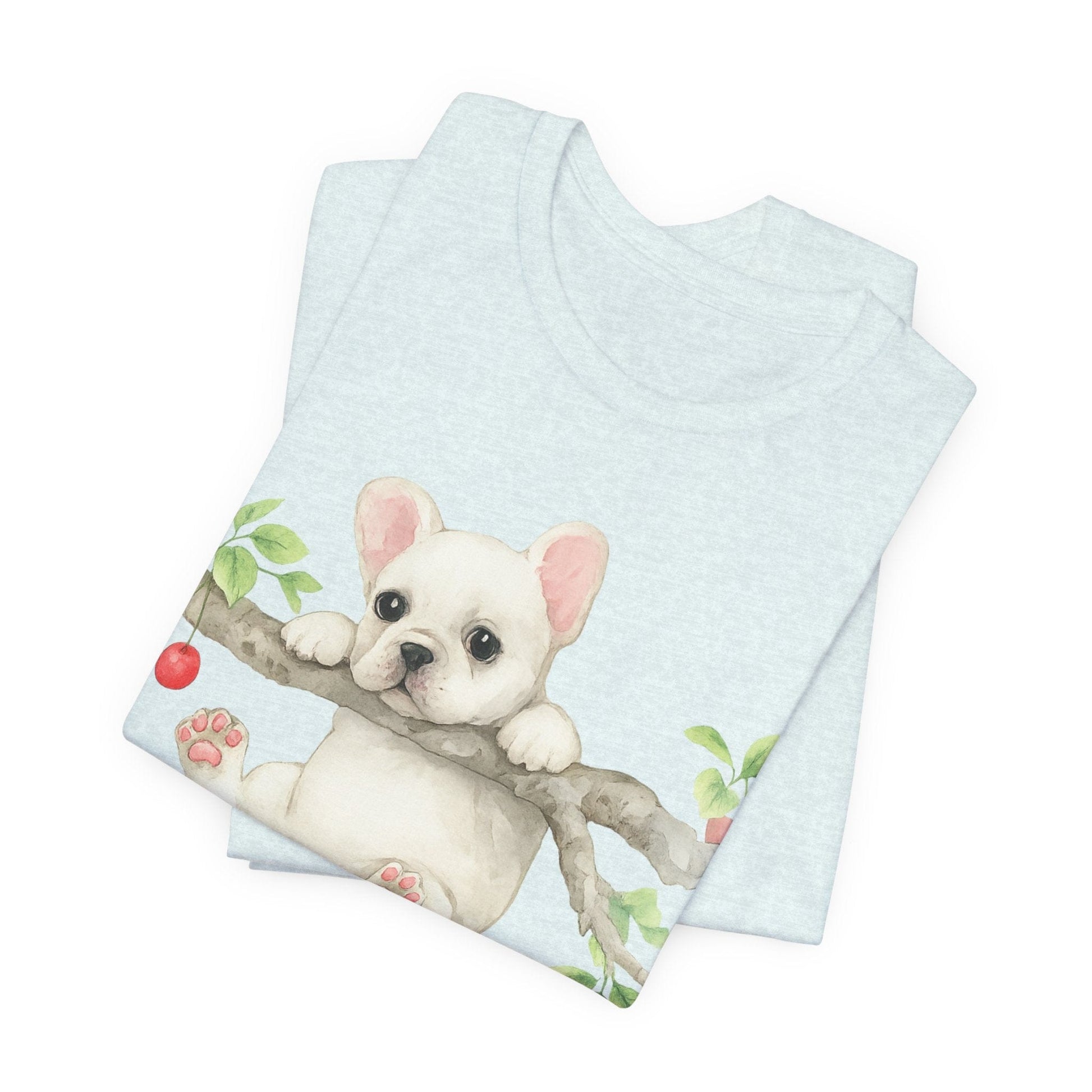 Printify T-Shirt White French Bulldog Hang In There Tshirt