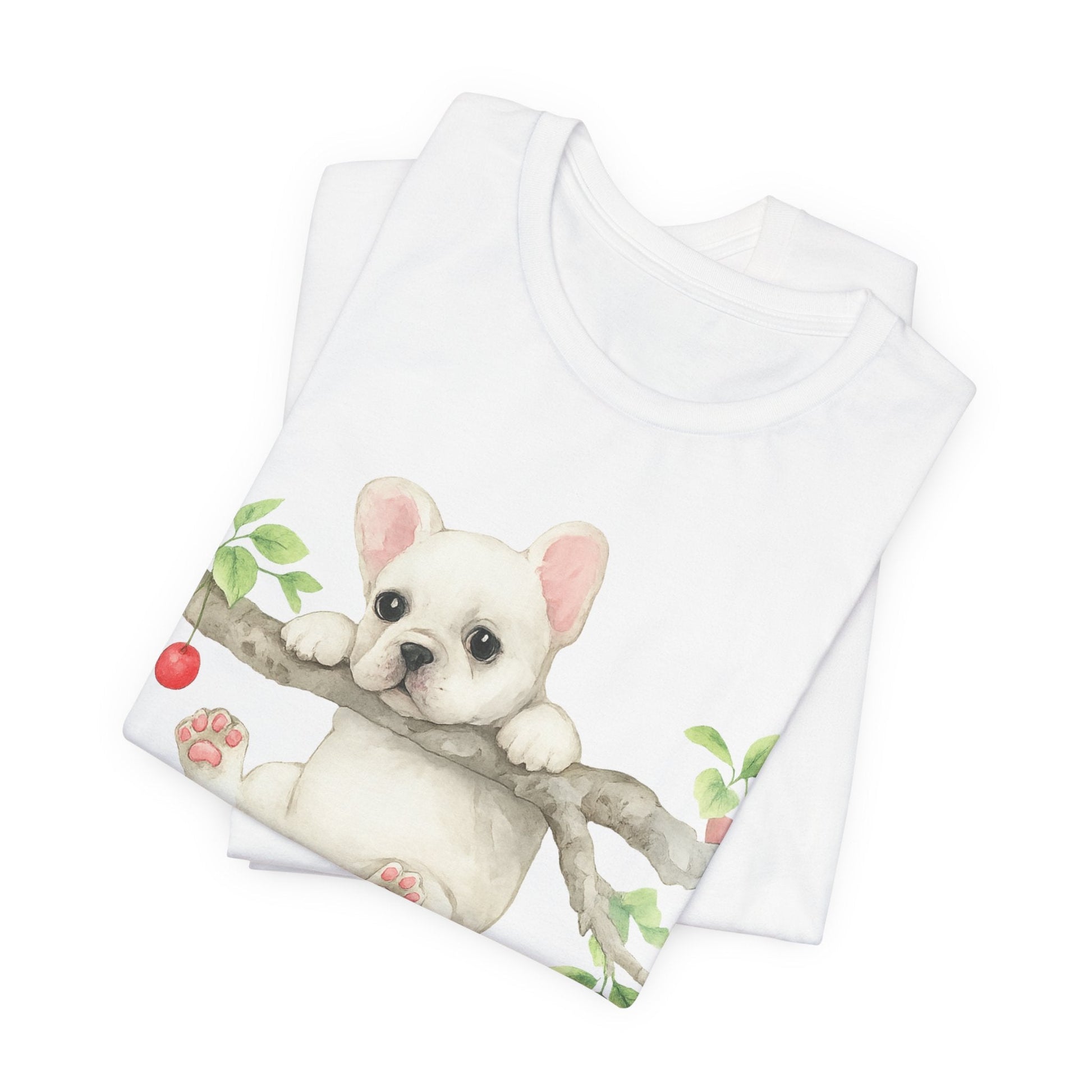 Printify T-Shirt White French Bulldog Hang In There Tshirt