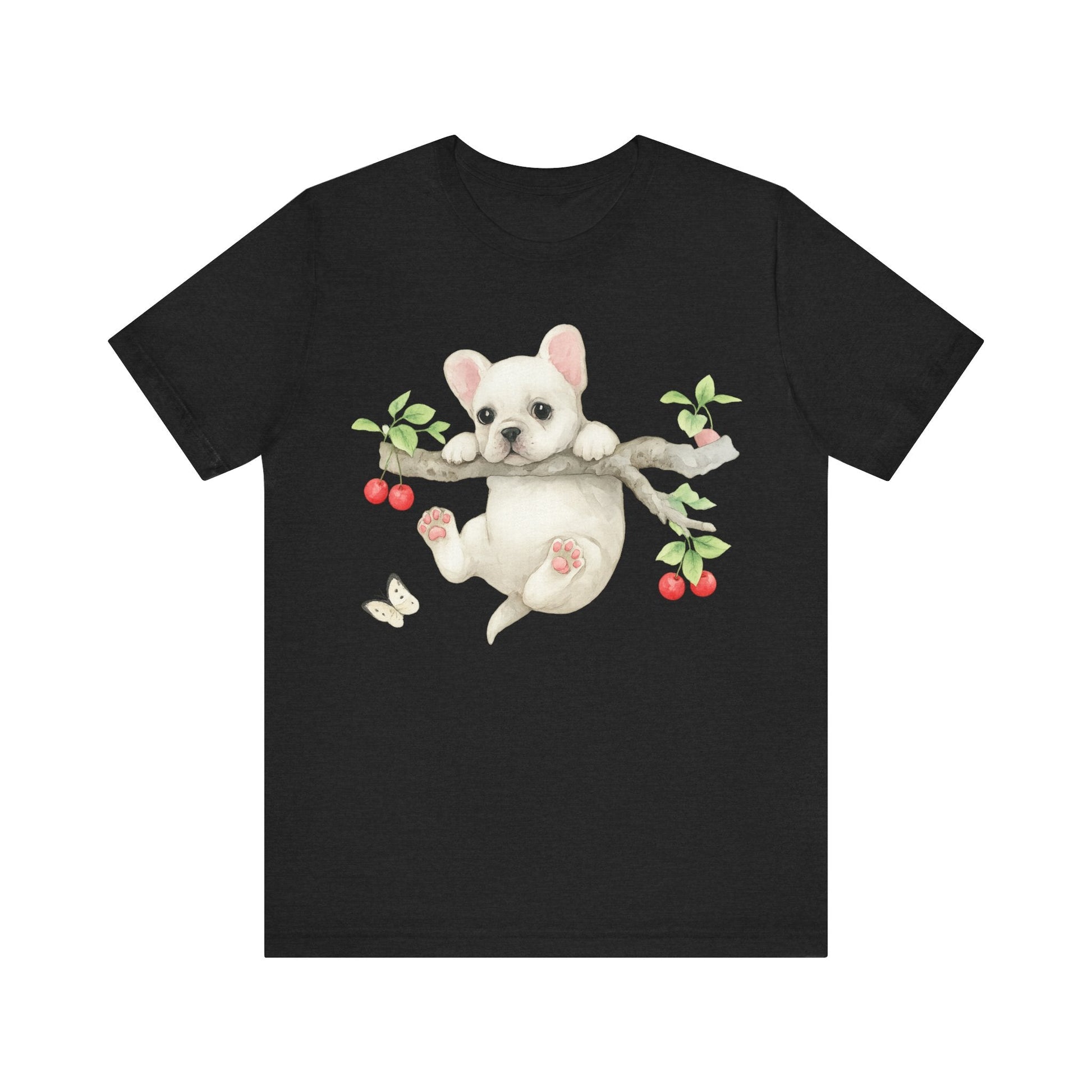 Printify T-Shirt White French Bulldog Hang In There Tshirt