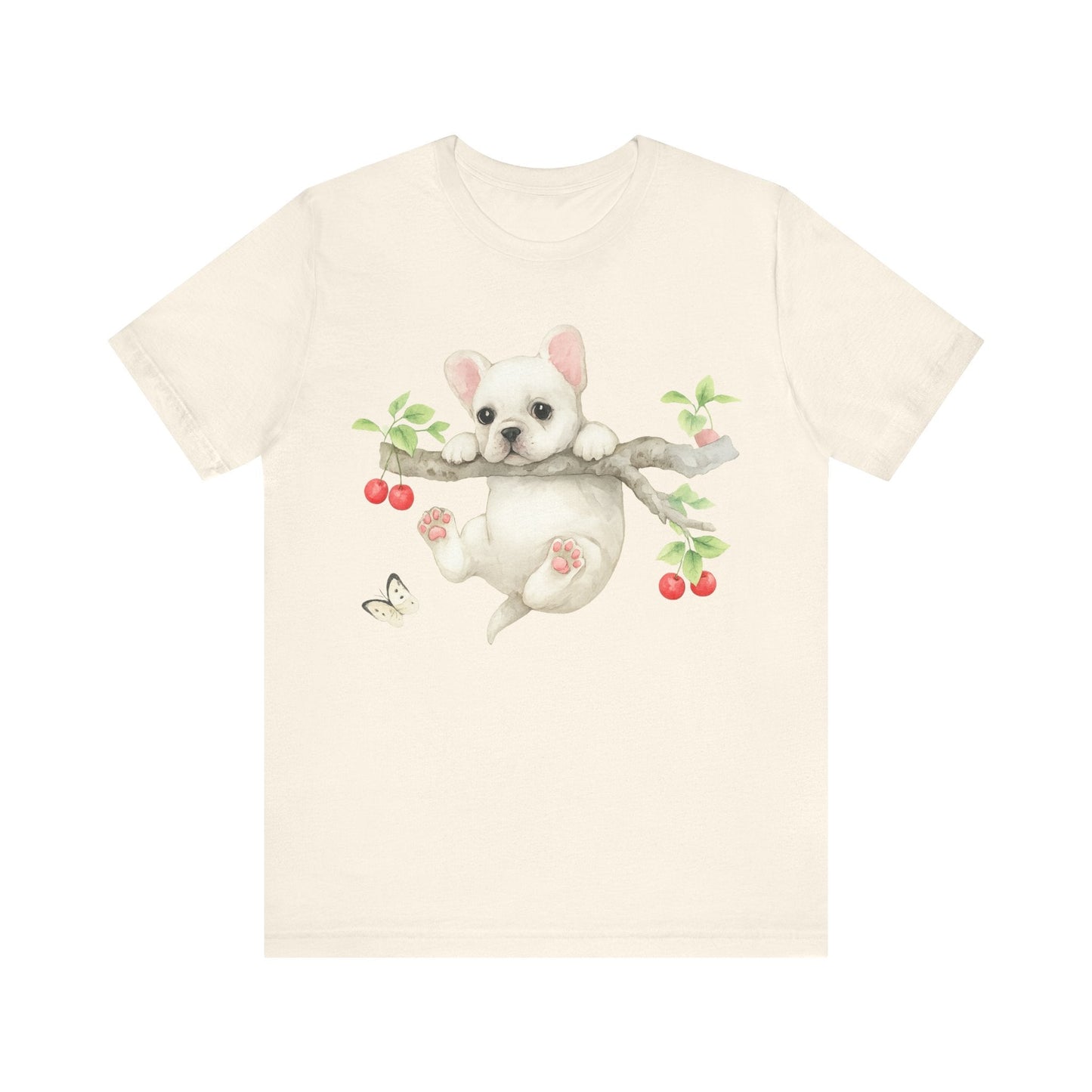 Printify T-Shirt White French Bulldog Hang In There Tshirt