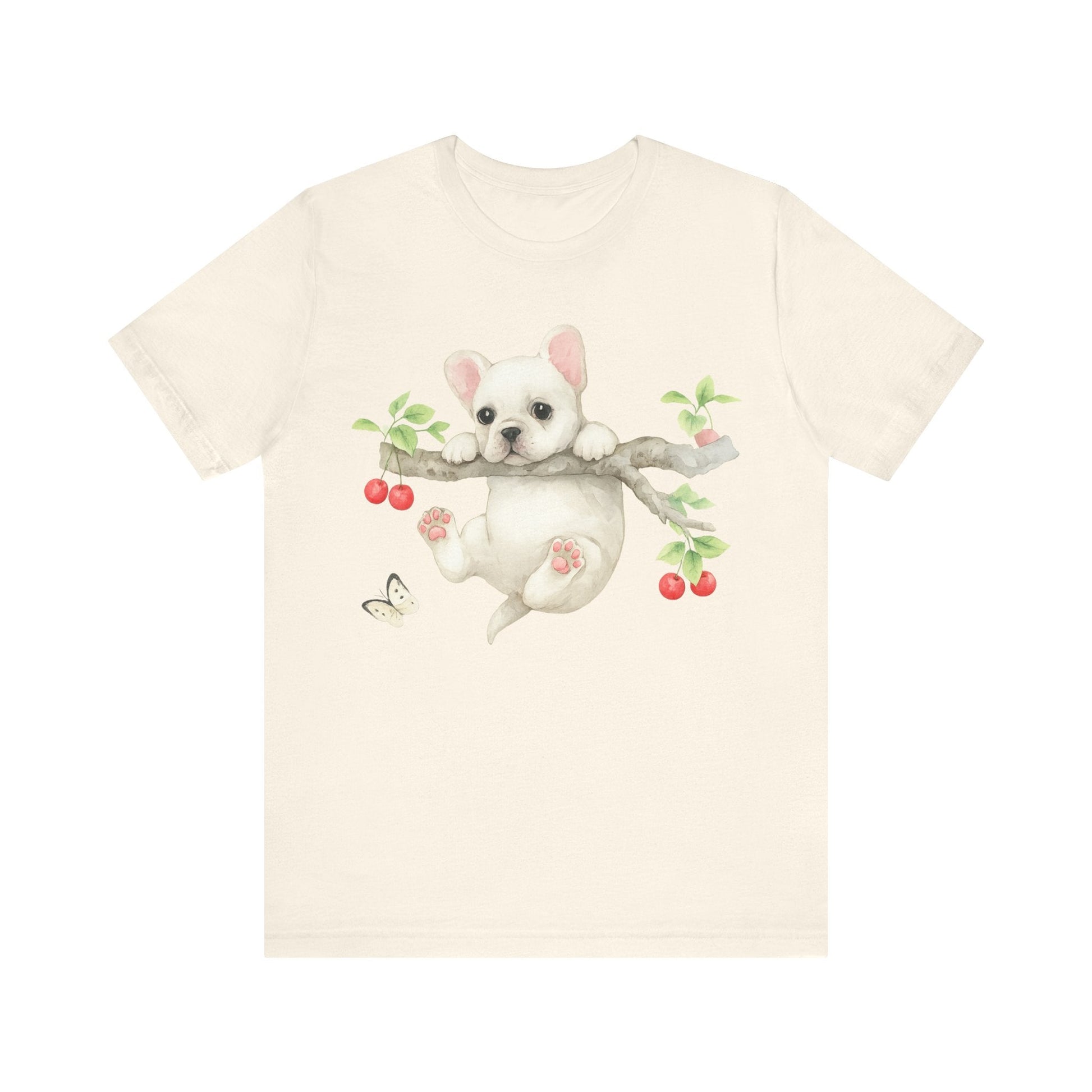 Printify T-Shirt White French Bulldog Hang In There Tshirt