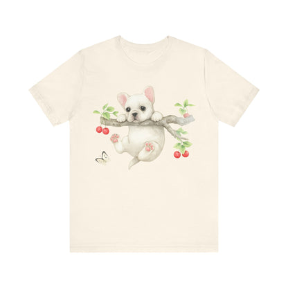 Printify T-Shirt White French Bulldog Hang In There Tshirt