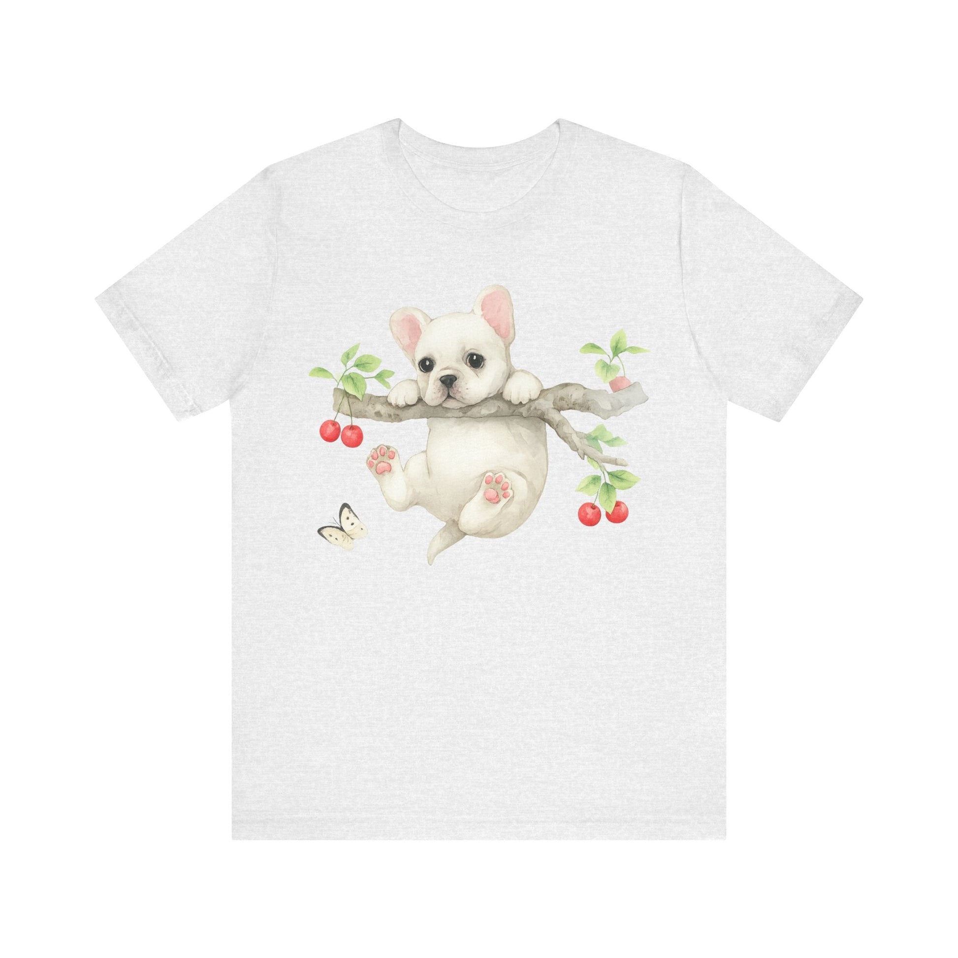Printify T-Shirt White French Bulldog Hang In There Tshirt