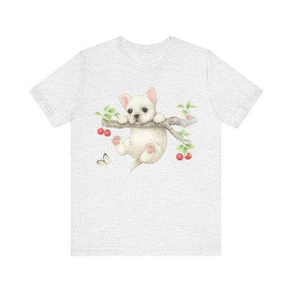 Printify T-Shirt White French Bulldog Hang In There Tshirt