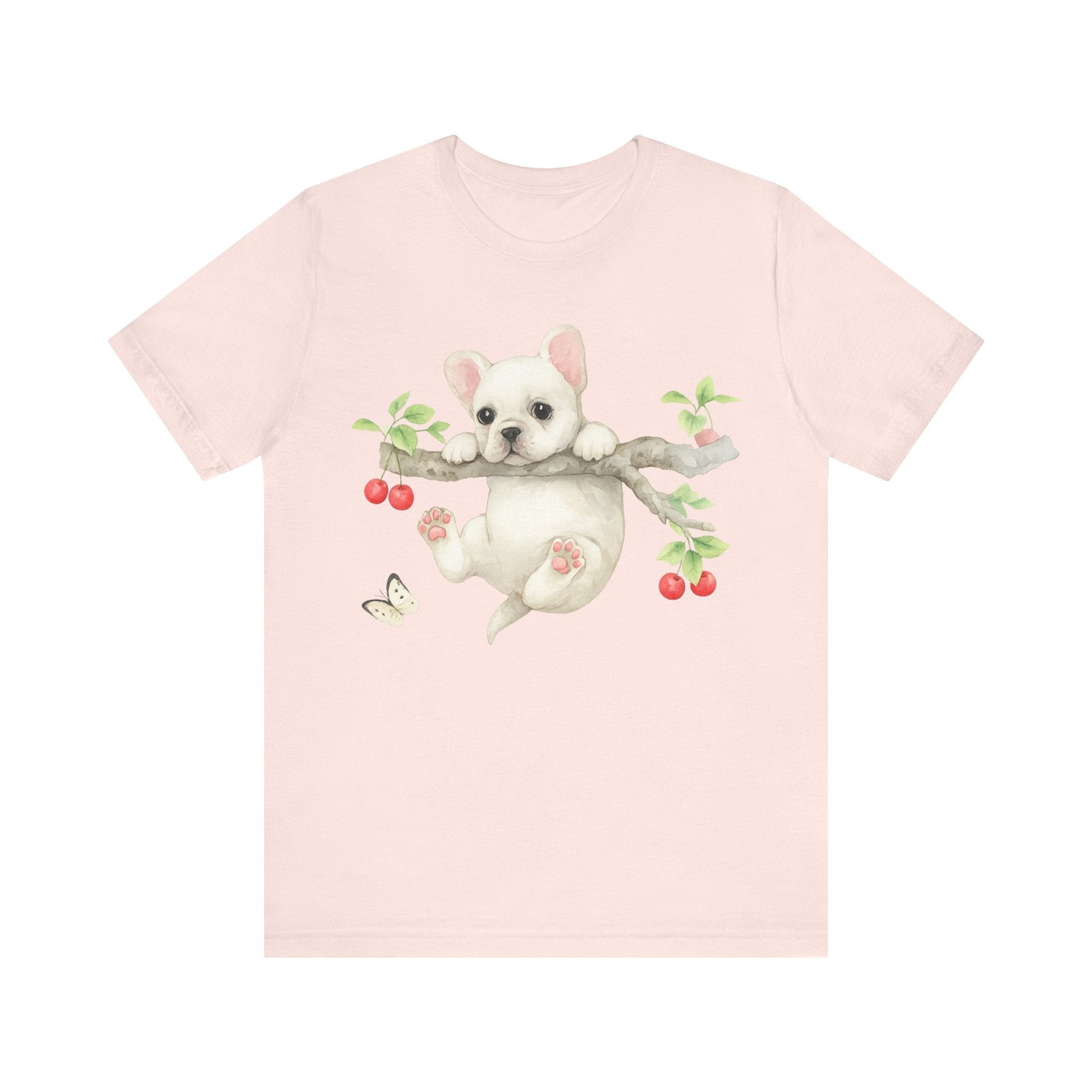 Printify T-Shirt White French Bulldog Hang In There Tshirt