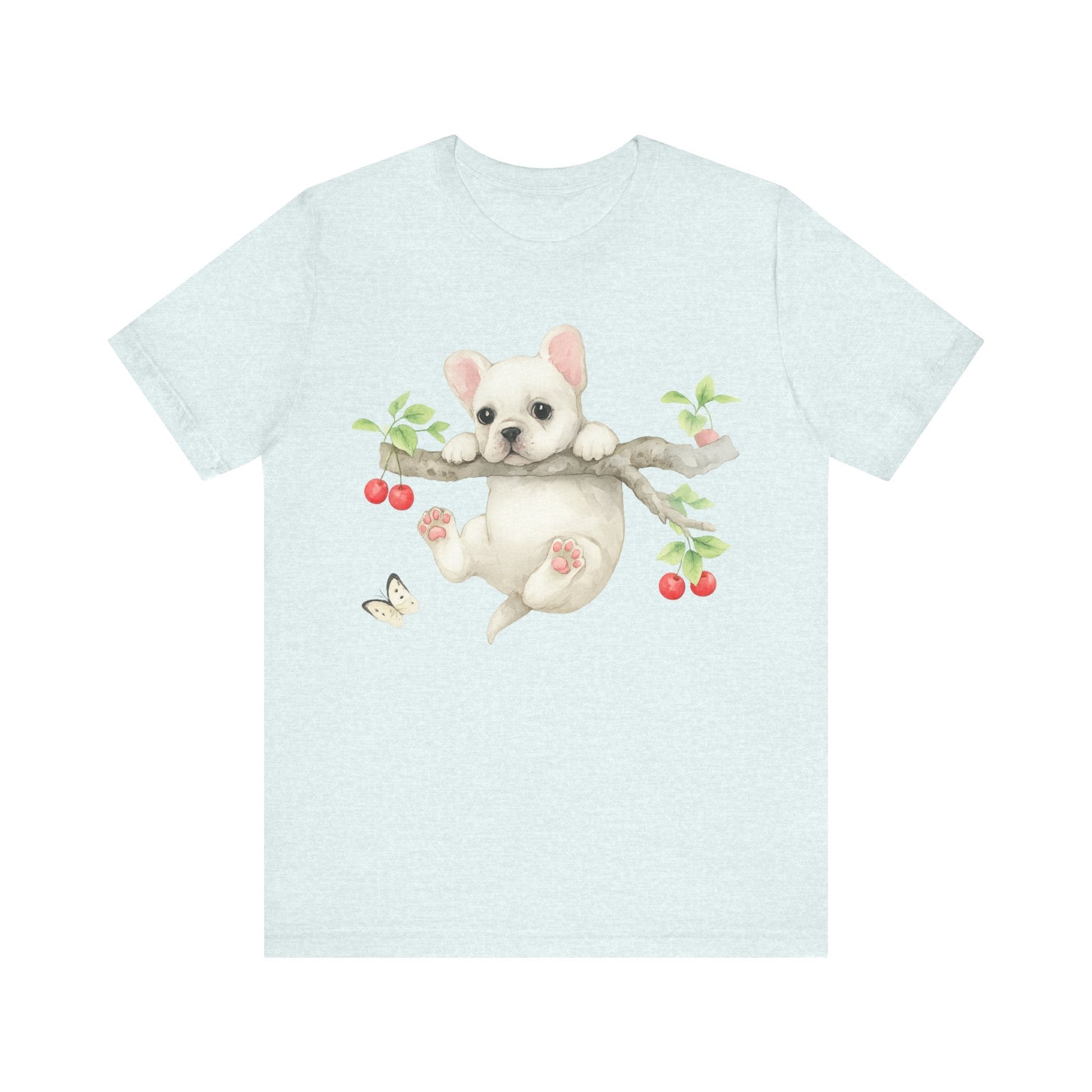 Printify T-Shirt White French Bulldog Hang In There Tshirt