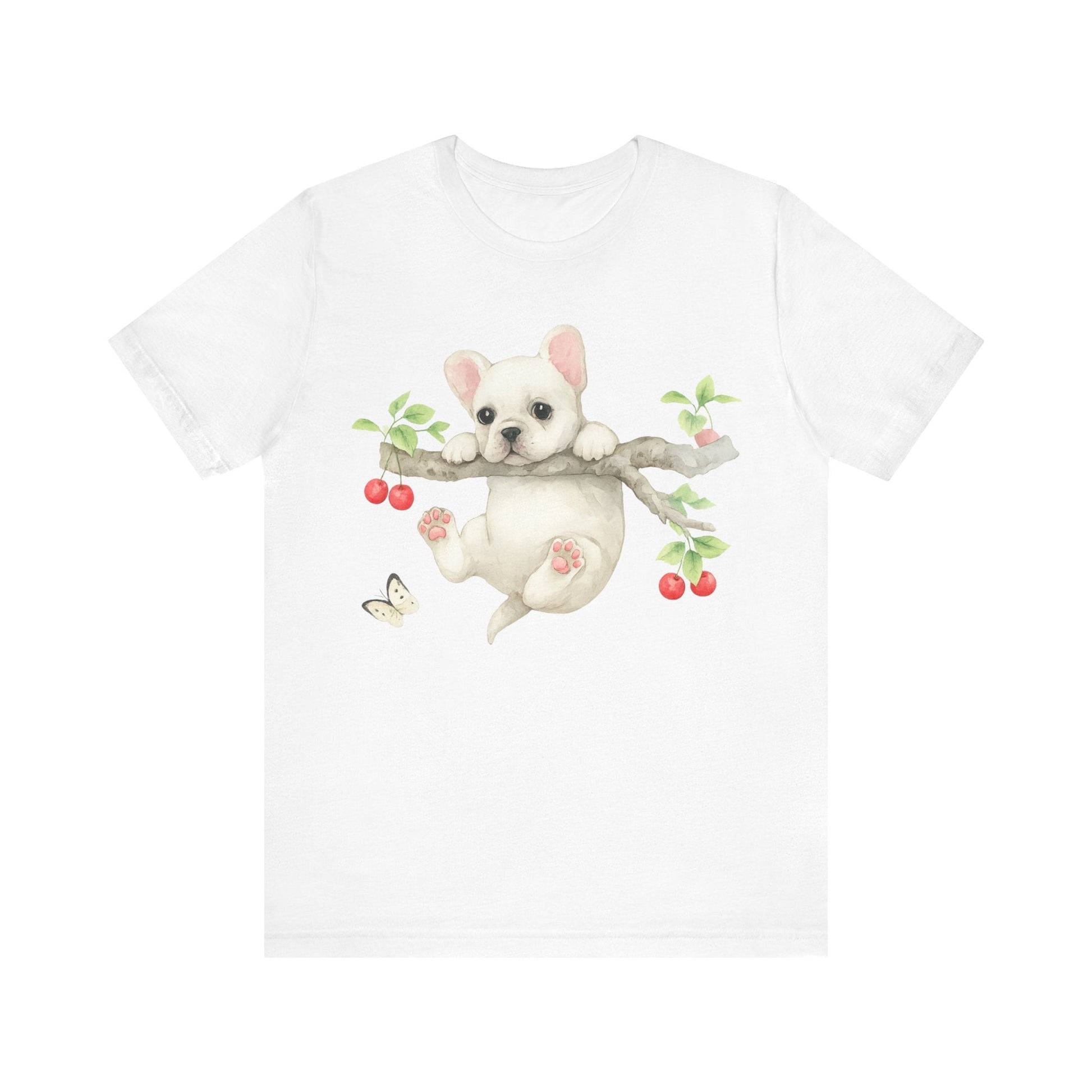 Printify T-Shirt White French Bulldog Hang In There Tshirt