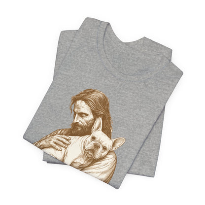 White French Bulldog Jesus TShirt