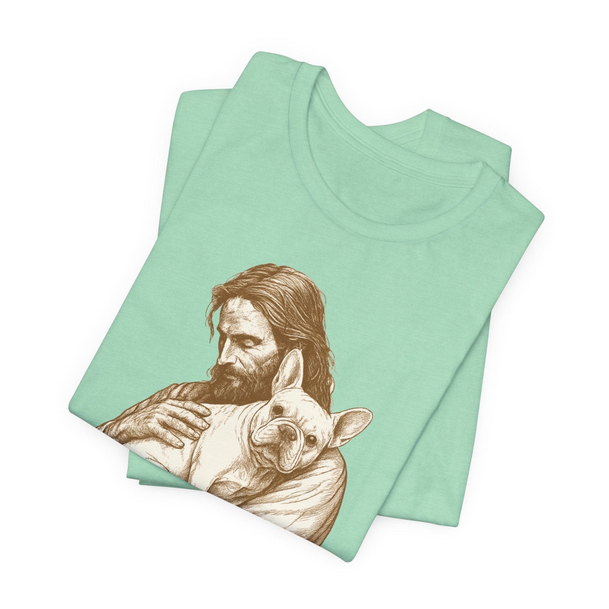 White French Bulldog Jesus TShirt