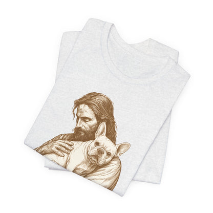 White French Bulldog Jesus TShirt