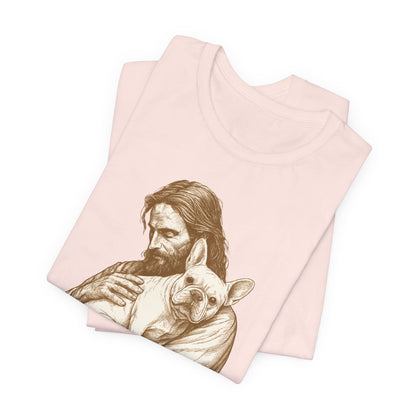 White French Bulldog Jesus TShirt