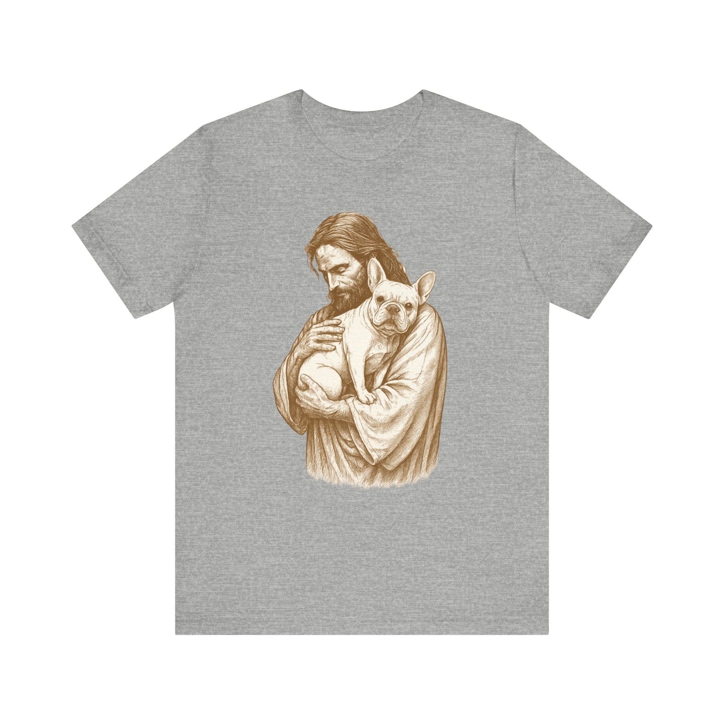 White French Bulldog Jesus TShirt