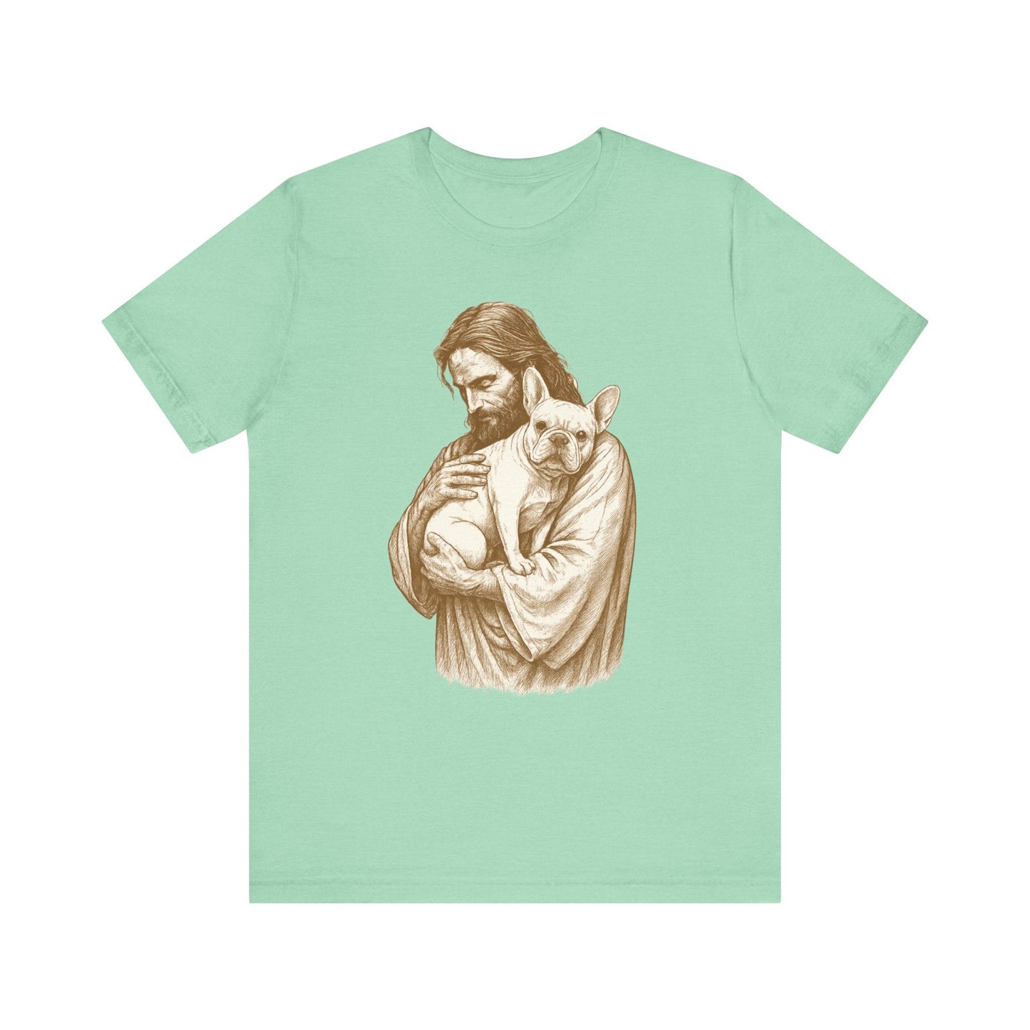 White French Bulldog Jesus TShirt