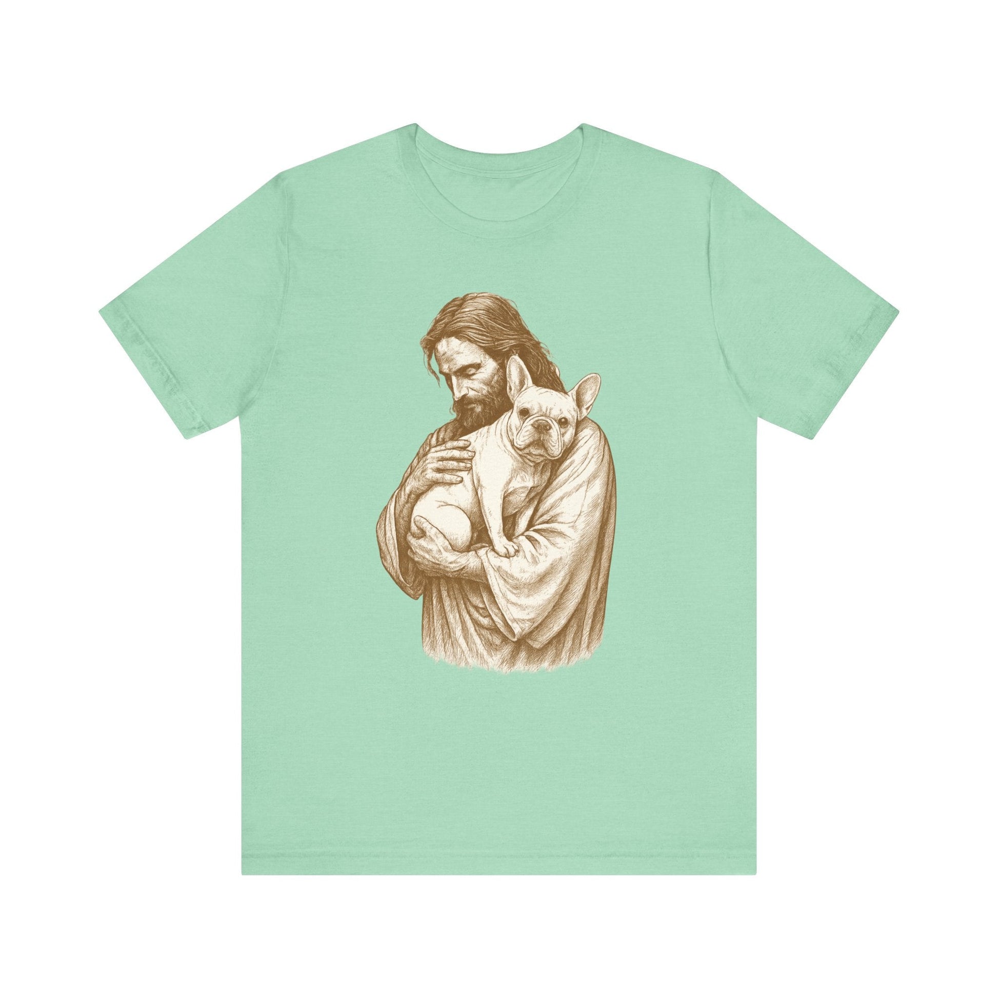 White French Bulldog Jesus TShirt