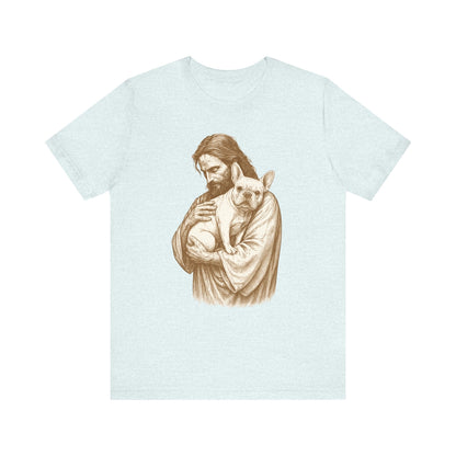 White French Bulldog Jesus TShirt